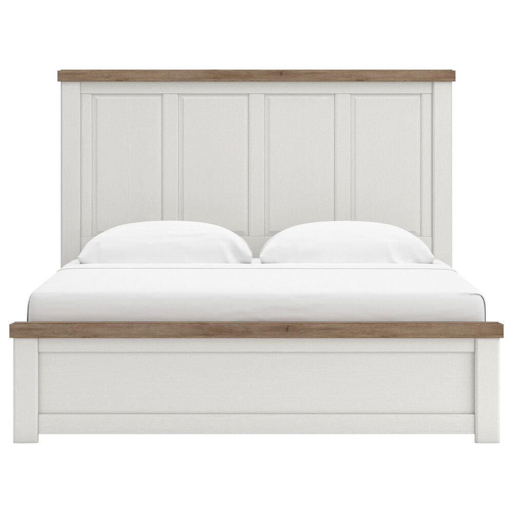 Ashley Savonport King Storage Panel Bed in White and Brown, , large