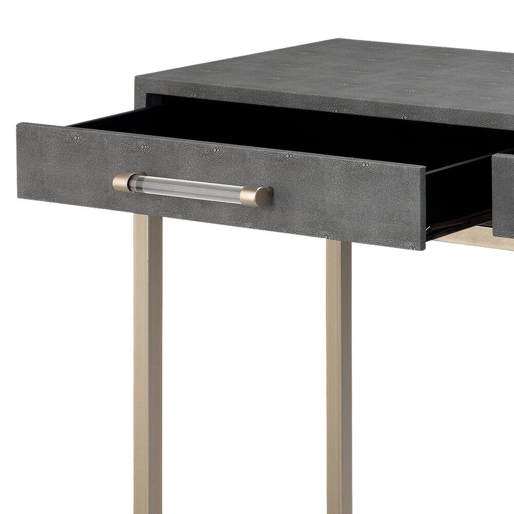 Splendor Living Kain Console Table in Grey and Brushed Champagne, , large