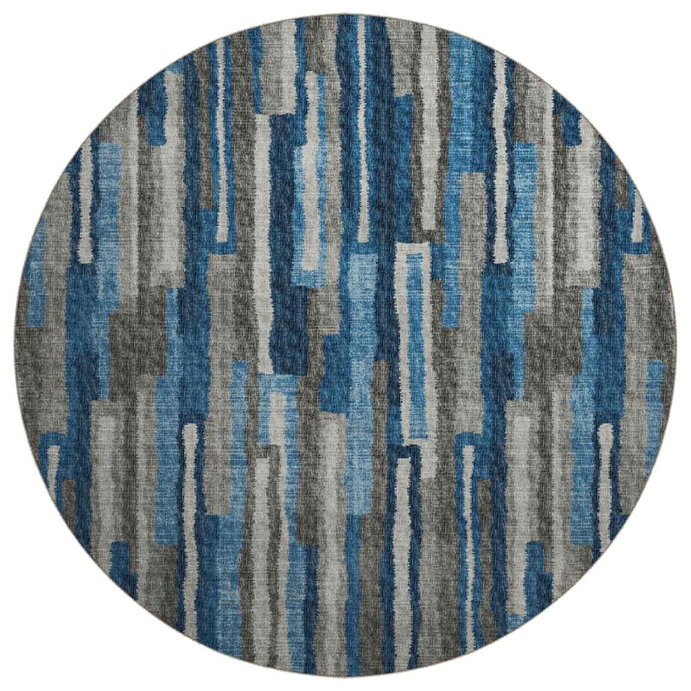 Dalyn Rug Company Brisbane Geometric 8" Round Navy Area Rug, , large