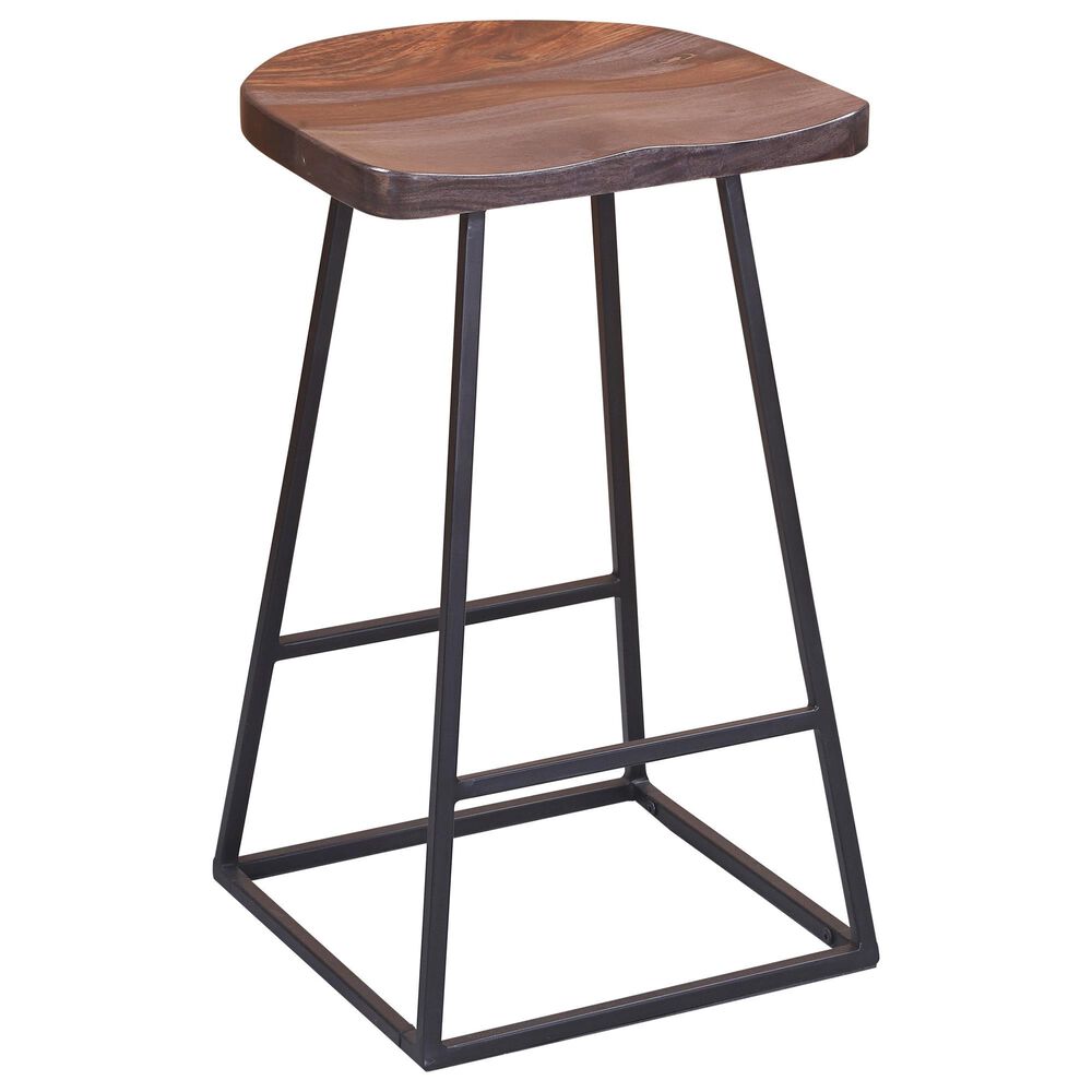 Porter Design Clement 24" Sheesham Counter Stool in Gray and Black, , large