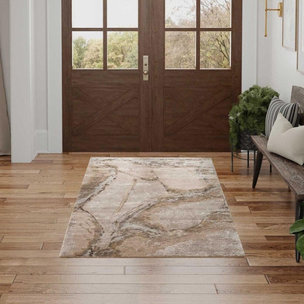 Nourison Silk Shadows 8&#39;6&quot; x 11&#39;6&quot; Beige and Silver Area Rug, , large