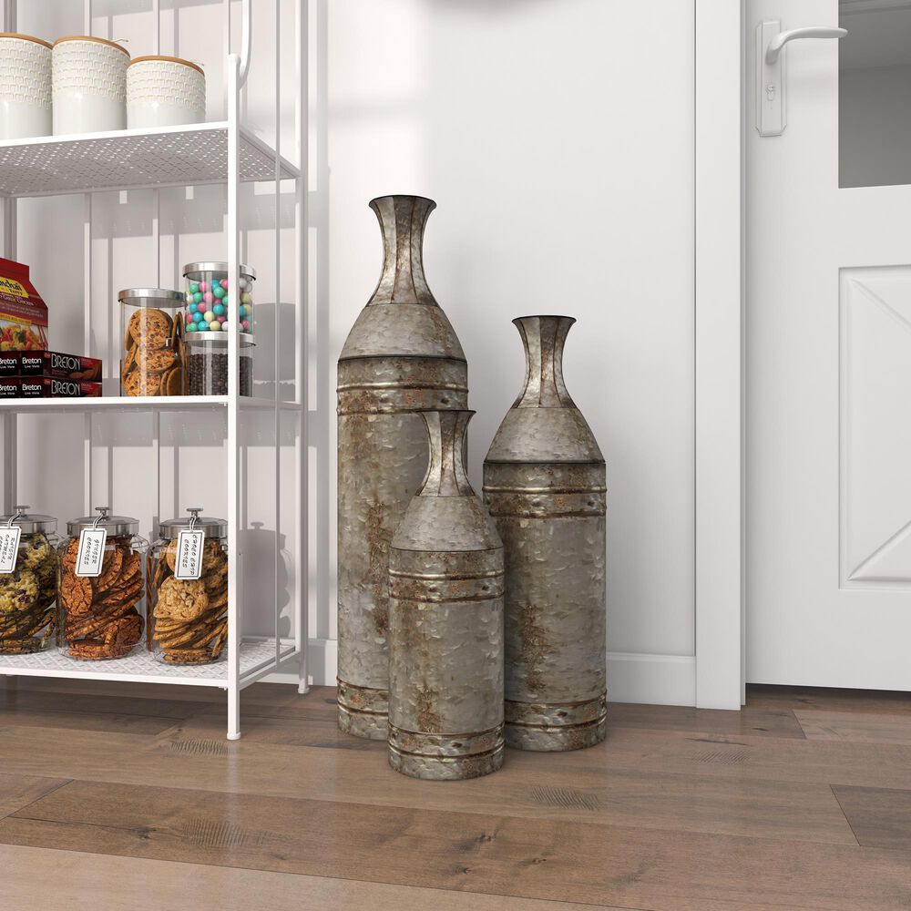 Maple and Jade Farmhouse Vase in Gray &#40;Set of 3&#41;, , large