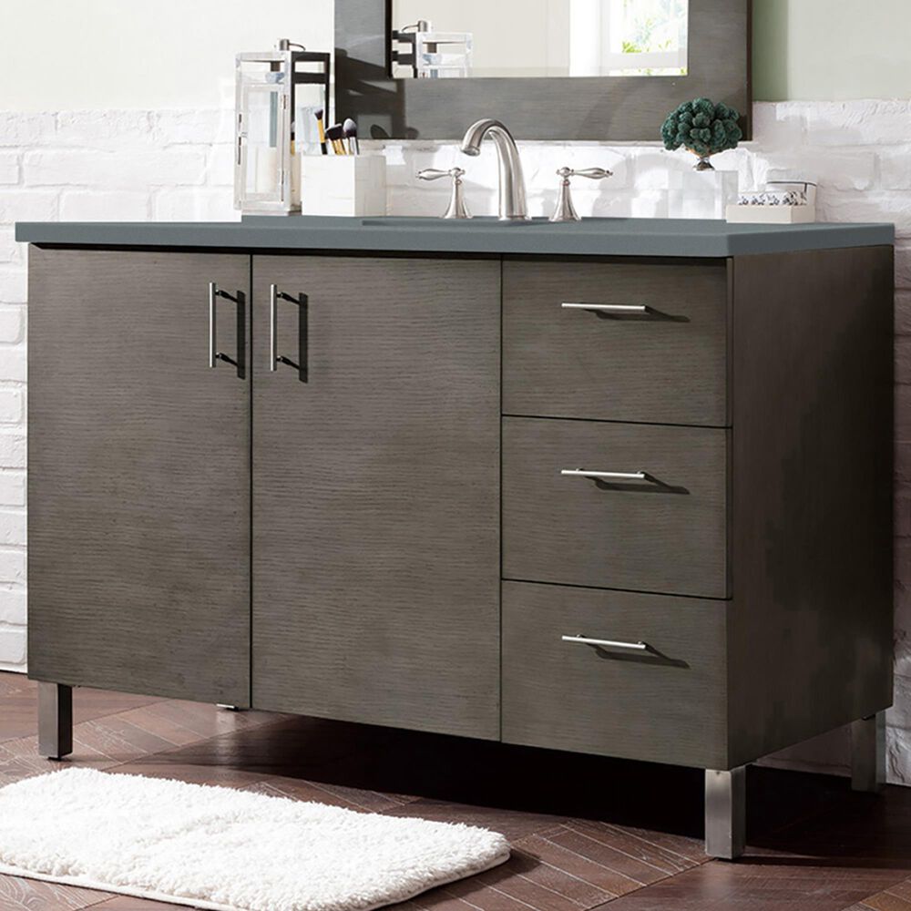James Martin Metropolitan 48" Single Bathroom Vanity in Silver Oak with