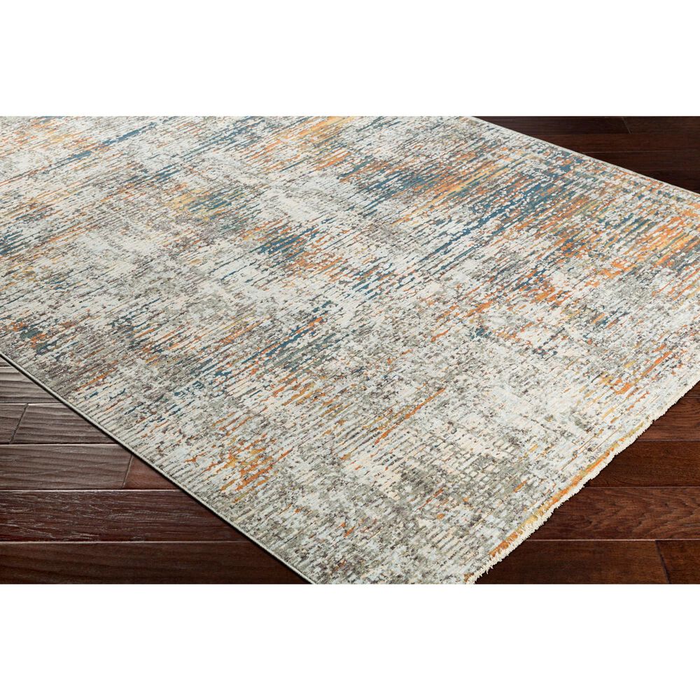 Surya Presidential Blue, Orange, Saffron, Ice Blue, Dusty Sage, Charcoal, Ivory, Wheat, Light Olive and Gray 11&#39;6&quot; x 15&#39;6&quot; Area Rug, , large