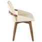 Lumisource Cosmo Arm Chair with Cream Faux Leather Cushion in Walnut, , large