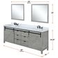 Lexora Home Marsyas 80" Double Bathroom Vanity in Dark Grey with White Carrara Marble Top and Rectangular Sinks, , large
