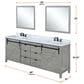 Lexora Home Marsyas 80" Double Bathroom Vanity in Dark Grey with White Carrara Marble Top and Rectangular Sinks, , large