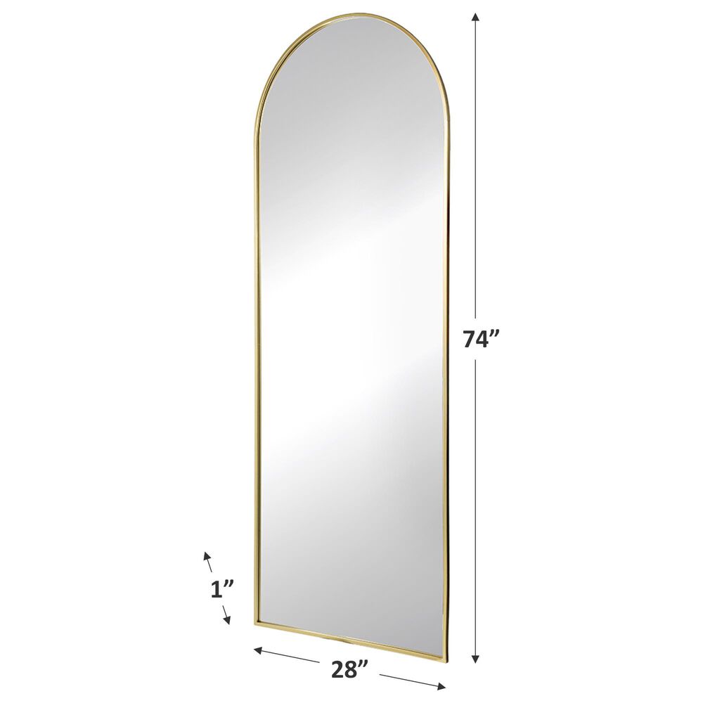 A&amp;B Home Celine Arch Floor Mirror in Gold, , large