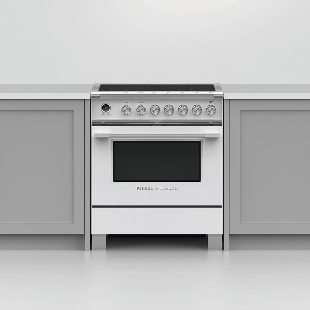 Fisher and Paykel 30&quot; Classic Induction Range with 4 Burners in White, , large