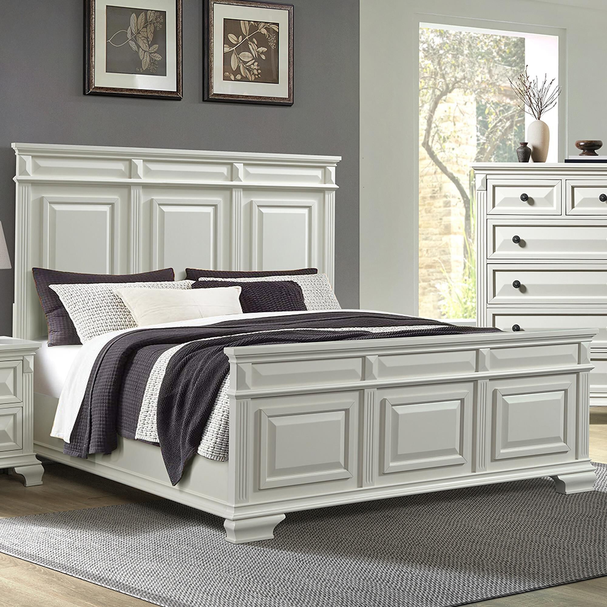 Mayberry Hill Bridgestone King Panel Bed in Antique White