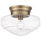 Golden Lighting Ingalls Semi-Flush with Clear Glass in Modern Brass, , large