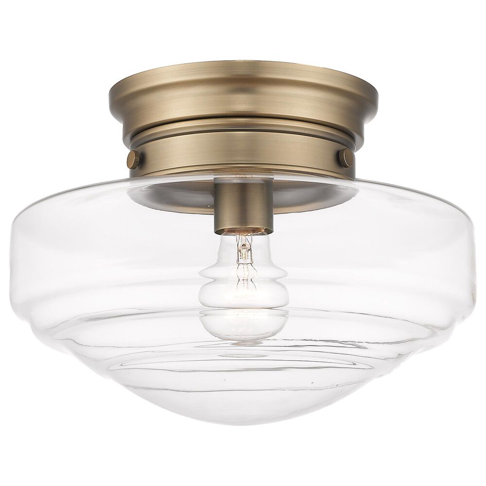 Golden Lighting Ingalls Semi-Flush with Clear Glass in Modern Brass, , large