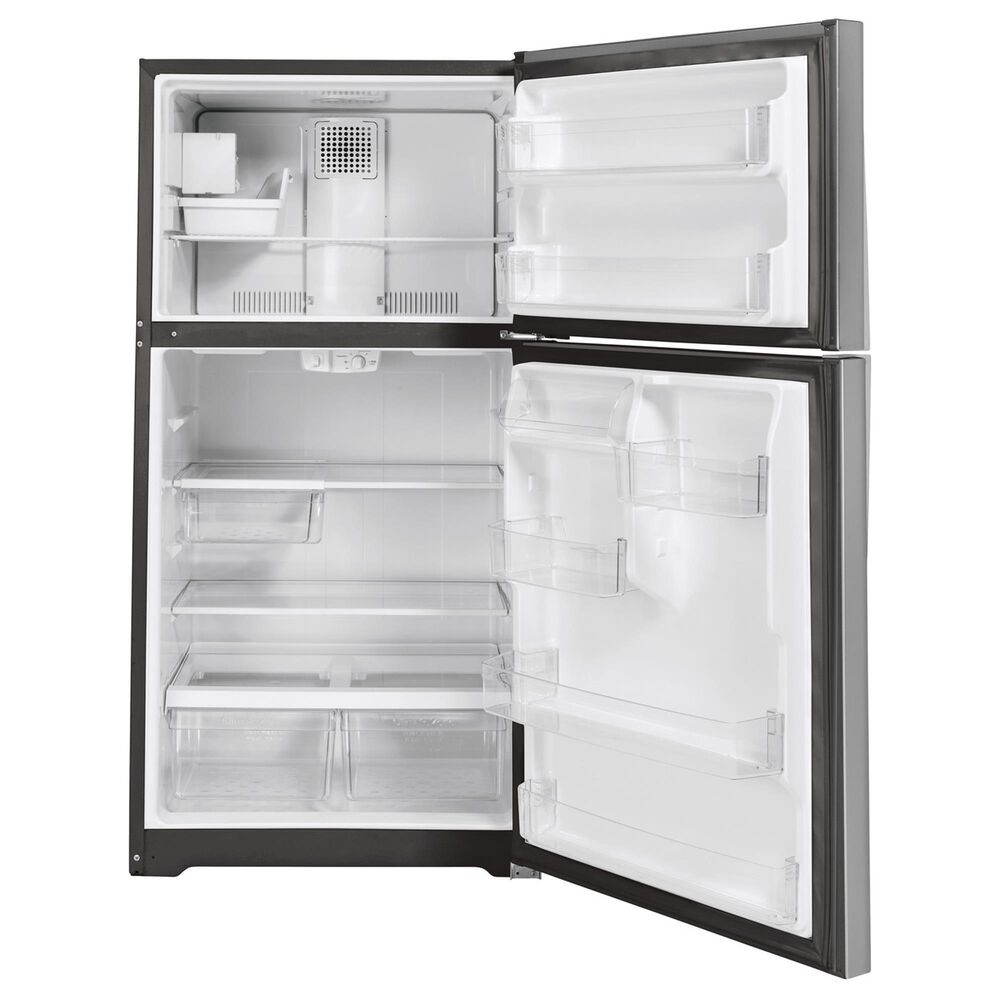GE Appliances 19.2 Cu. Ft. Top Freezer Refrigerator in Stainless Steel, , large