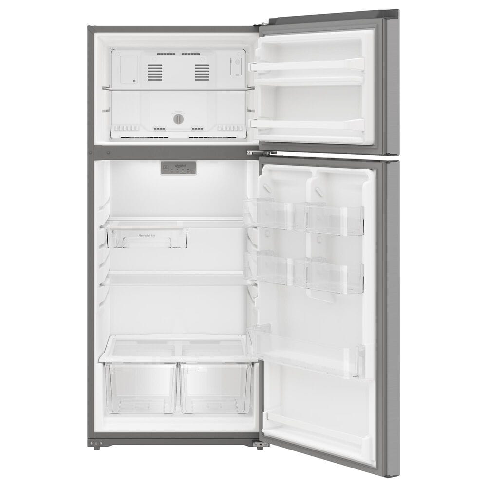 Whirlpool 16.3 Cu. Ft. Wide Top-Freezer Refrigerator with Flexi-Slide Bin in Stainless Steel, , large