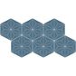 Dal-Tile Scrapbook Keepsake Blue Asanoha 8" x 9" Hexagon Porcelain Tile, , large