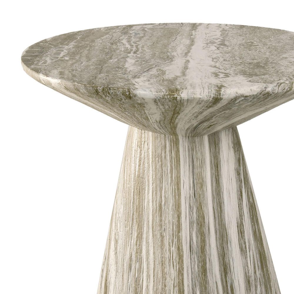 Furniture of America Karvyn 18" Travertine Side Table in Gray, , large