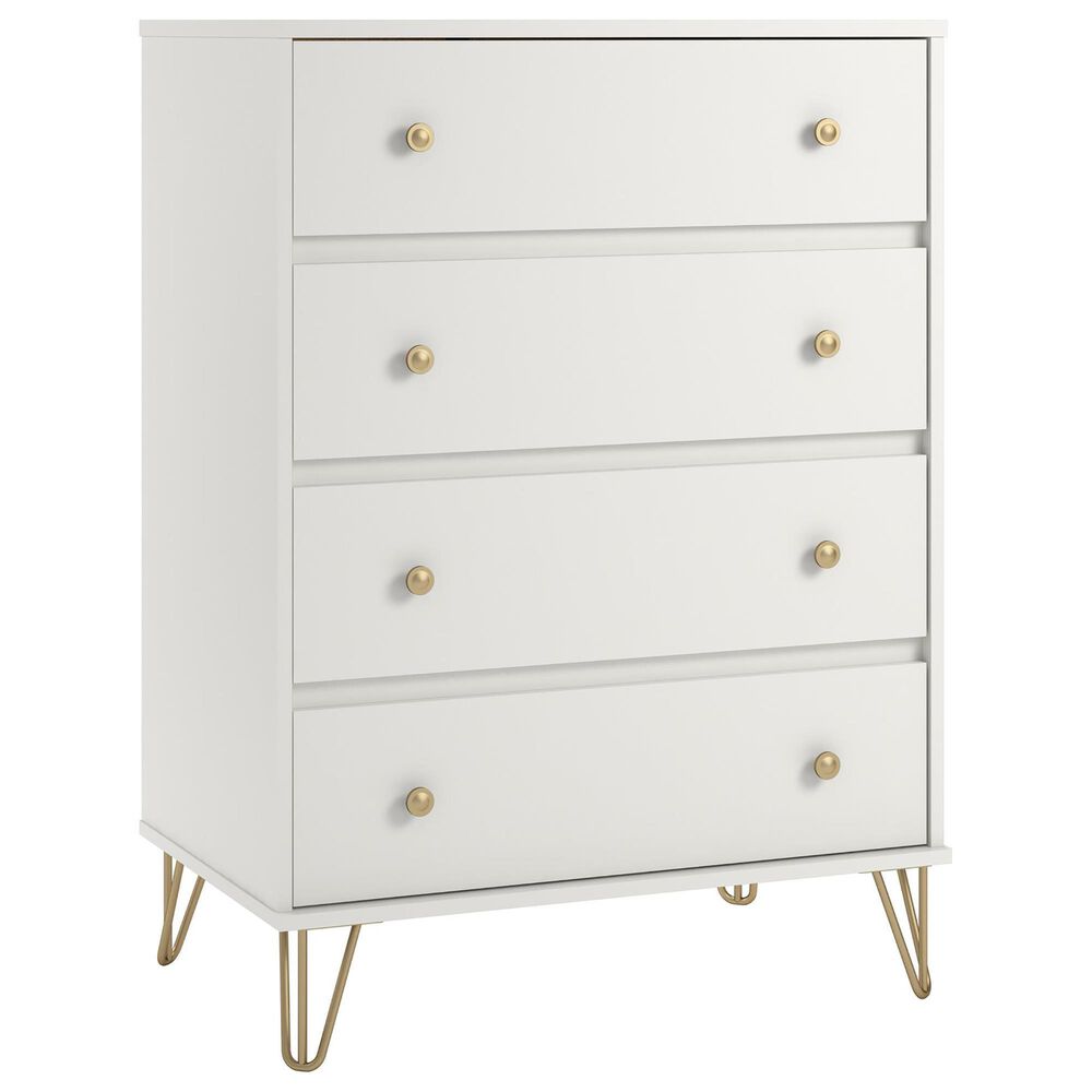 DHP Finley 4 Drawer Dresser in White Stipple, , large