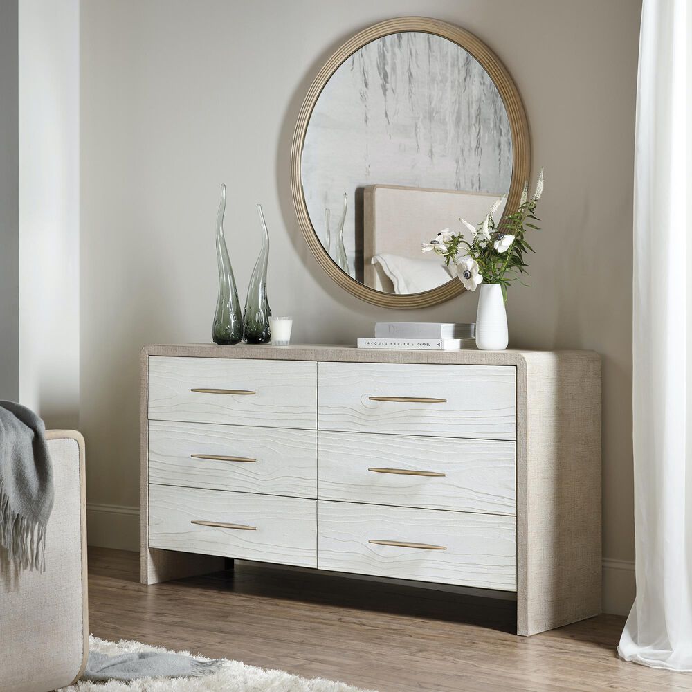 Hooker Furniture Cascade Round Mirror in Taupe, , large