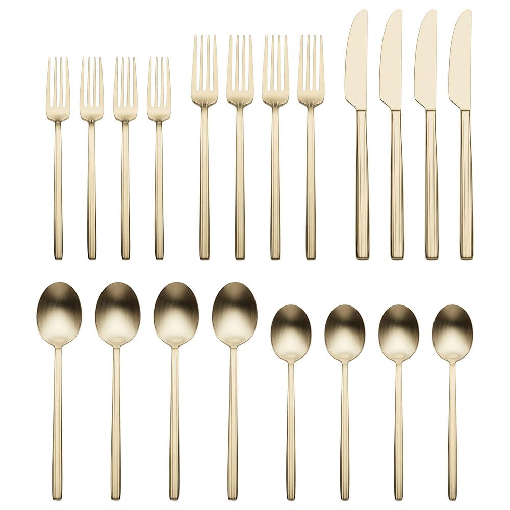 Oneida Dean 20-Piece Flatware Set in Satin Champagne, , large