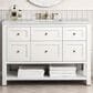 James Martin Vanities Breckenridge 48" Single Bathroom Vanity in Bright White with 3 cm Arctic Fall Solid Surface Top and Rectangular Sink, , large