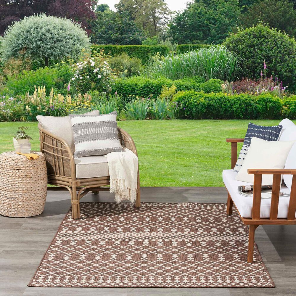 Nourison Positano Southwestern Natural 5&#39; x 7&#39; Indoor/Outdoor Area Rug, , large