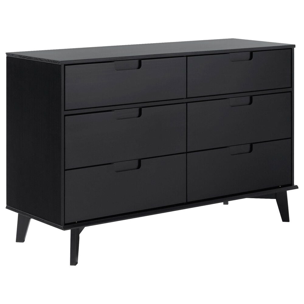 Walker Edison Sloane 6-Drawer Dresser in Black, , large
