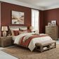 Urban Home Series 762 Brown Upholstered Full Panel Platform Bed in Brown, , large