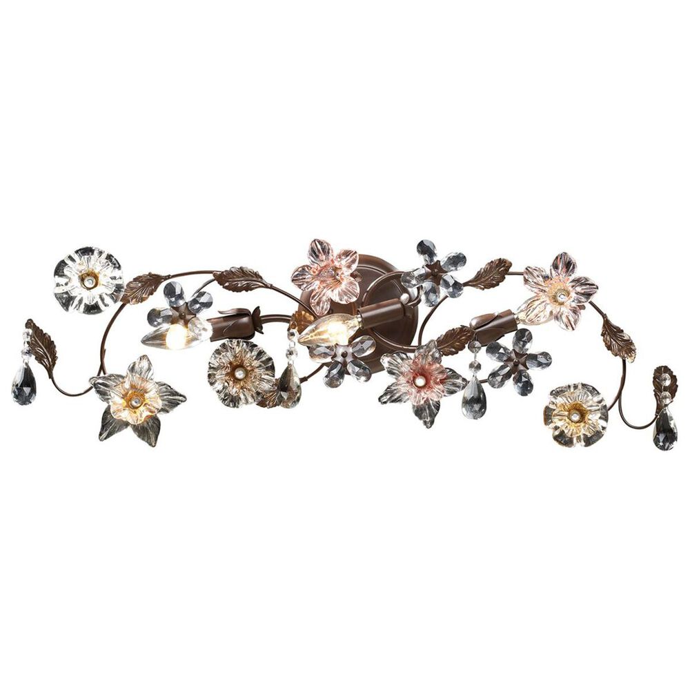 Stein World Cristallo Fiore 3-Light Vanity Lighting In Deep Rust With Crystal Florets, , large