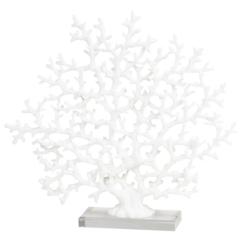 Maple and Jade 16" Coral Decorative Sculpture in Textured White and Clear, , large