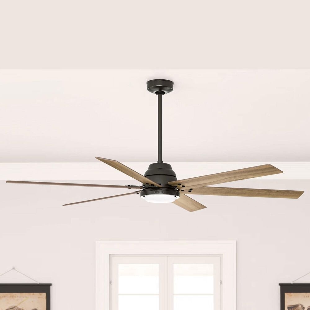 Hunter Gravity 72&quot; Ceiling Fan with LED Light in Noble Bronze, , large