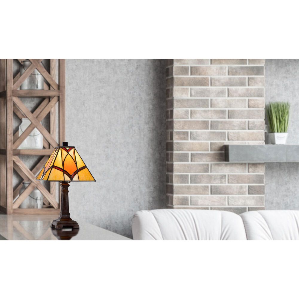 Cal Lighting 13.5" Tiffany Accent Lamp in Dark Bronze, , large