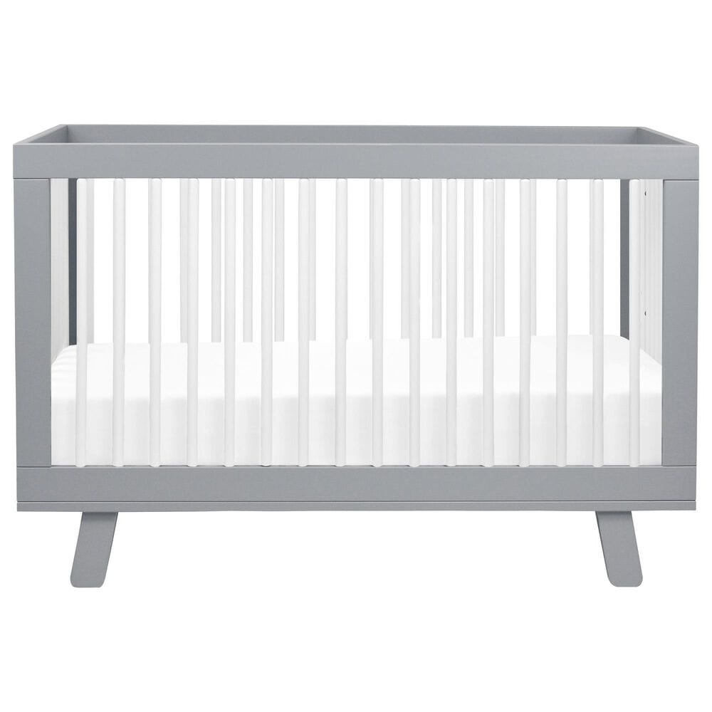 Babyletto Hudson 3-In-1 Convertible Crib and Toddler Conversion Kit in Grey and White, , large