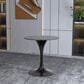 Leisuremod LeisureMod Verve Collection 27 Round Dining Table, Black Base with Sintered Stone Grey Top, , large