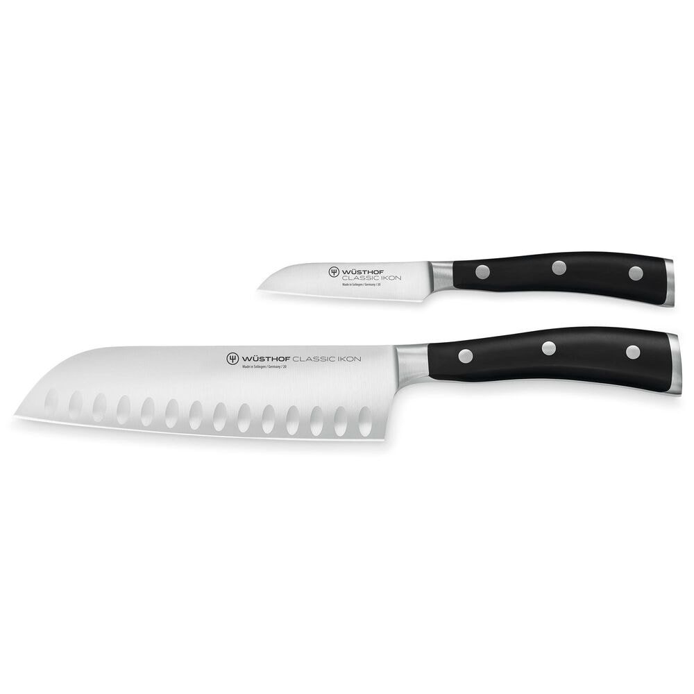 Wusthof Classic Ikon 2-Piece Asian Cook"s Set in Stainless Steel and Black, , large