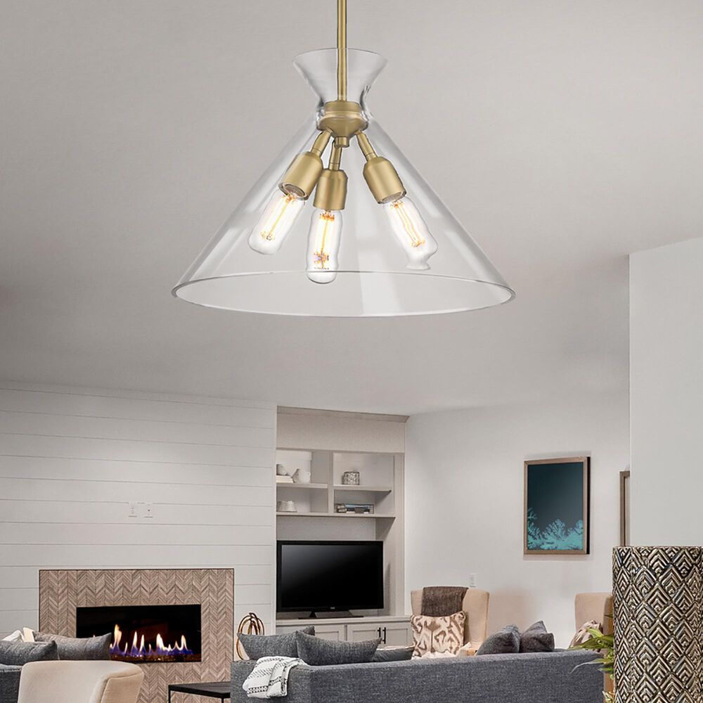 Golden Lighting Malta 3-Light Pendant in Brushed Champagne Bronze, , large