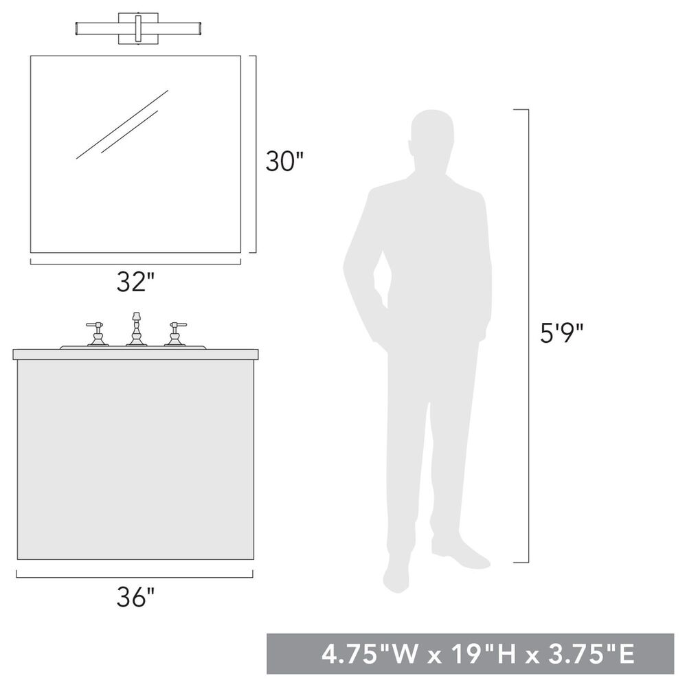 Golden Lighting Elon 19" LED Bath Bar in Matte Black, , large