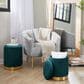 Lumisource Marla 2-Piece Nesting Pleated Ottoman Set Peacock Teal, , large