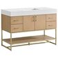 37B Mauri 48" Single Bathroom Vanity with Metal Base in Warm Oak with High-Profile 4" White Composite Stone Top, , large