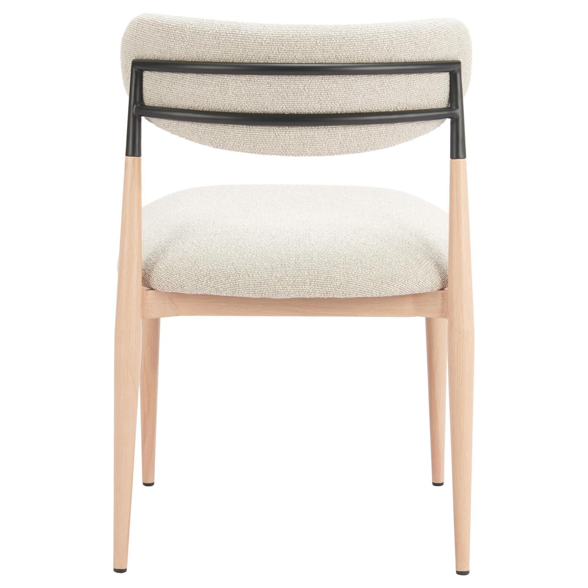 Zuo Modern Equinox Side Chair with Oyster Gray Cushion in Natural