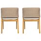 Hearth and Haven Patio Dining Chair with Rope-Design Backrest and Cushions in Light Teak (Set of 2), , large