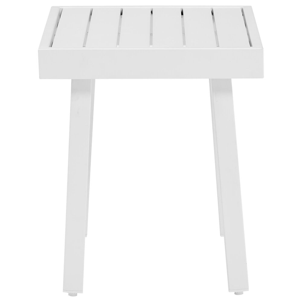 Linon Home Decor Holland Aluminum Side Table in White, , large