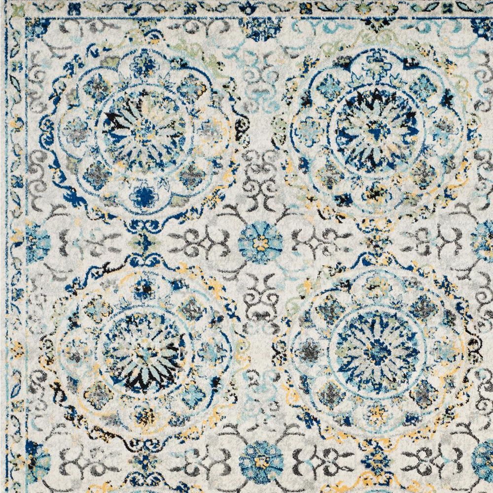 Safavieh Evoke EVK252C 2&#39;2&quot; x 5&#39; Ivory and Blue Runner, , large