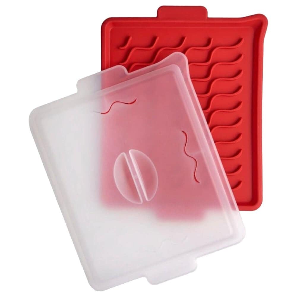 Talisman Designs Microwave Bacon Tray with Cover in Dark Red, , large
