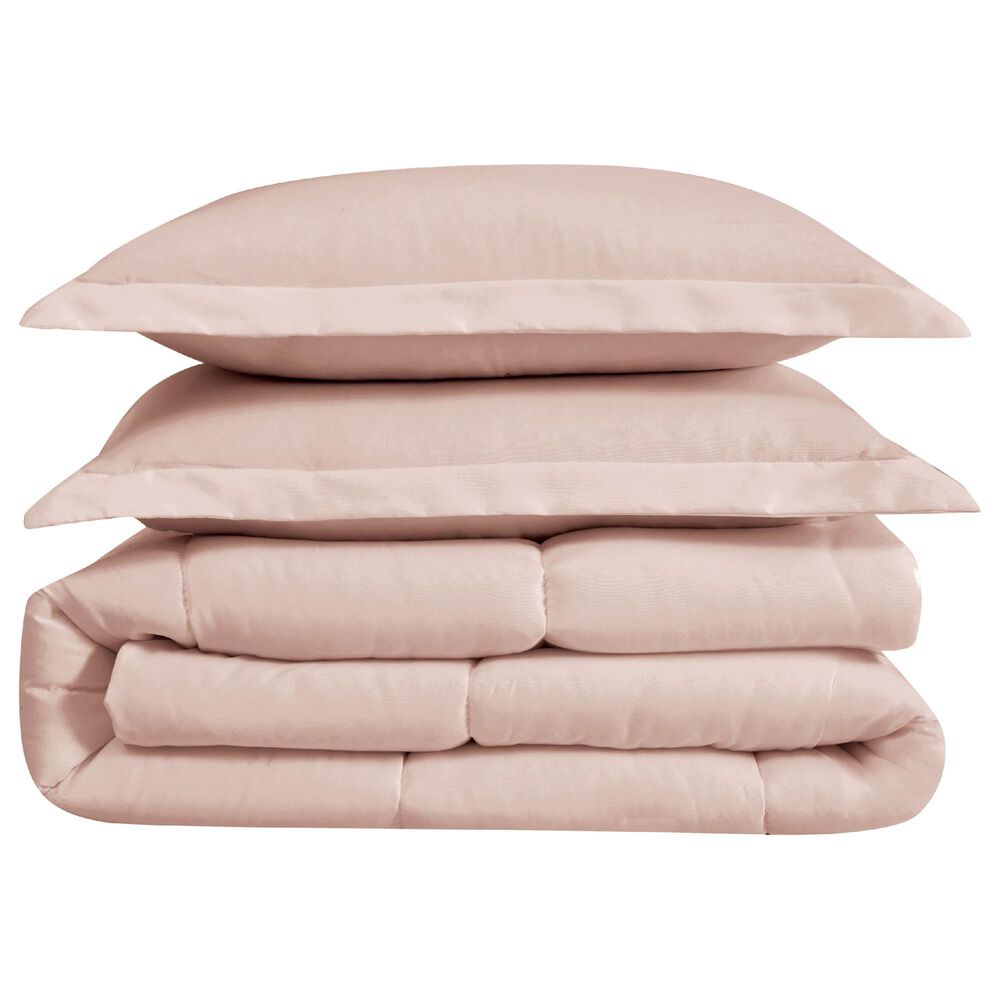 Pem America Cannon Solid 3-Piece Full/Queen Comforter Set in Blush, , large