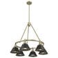 Golden Lighting Orwell 6-Light Chandelier with Matte Black Shade in Aged Brass, , large