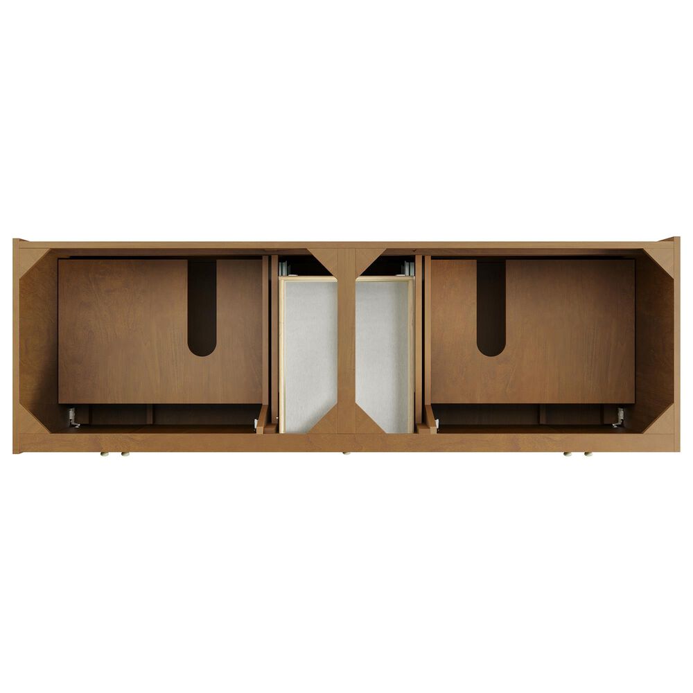 James Martin Laurent 72" Double Bathroom Vanity in Honey Oak with 3 cm Carrara Marble Top and Rectangular Sinks, , large