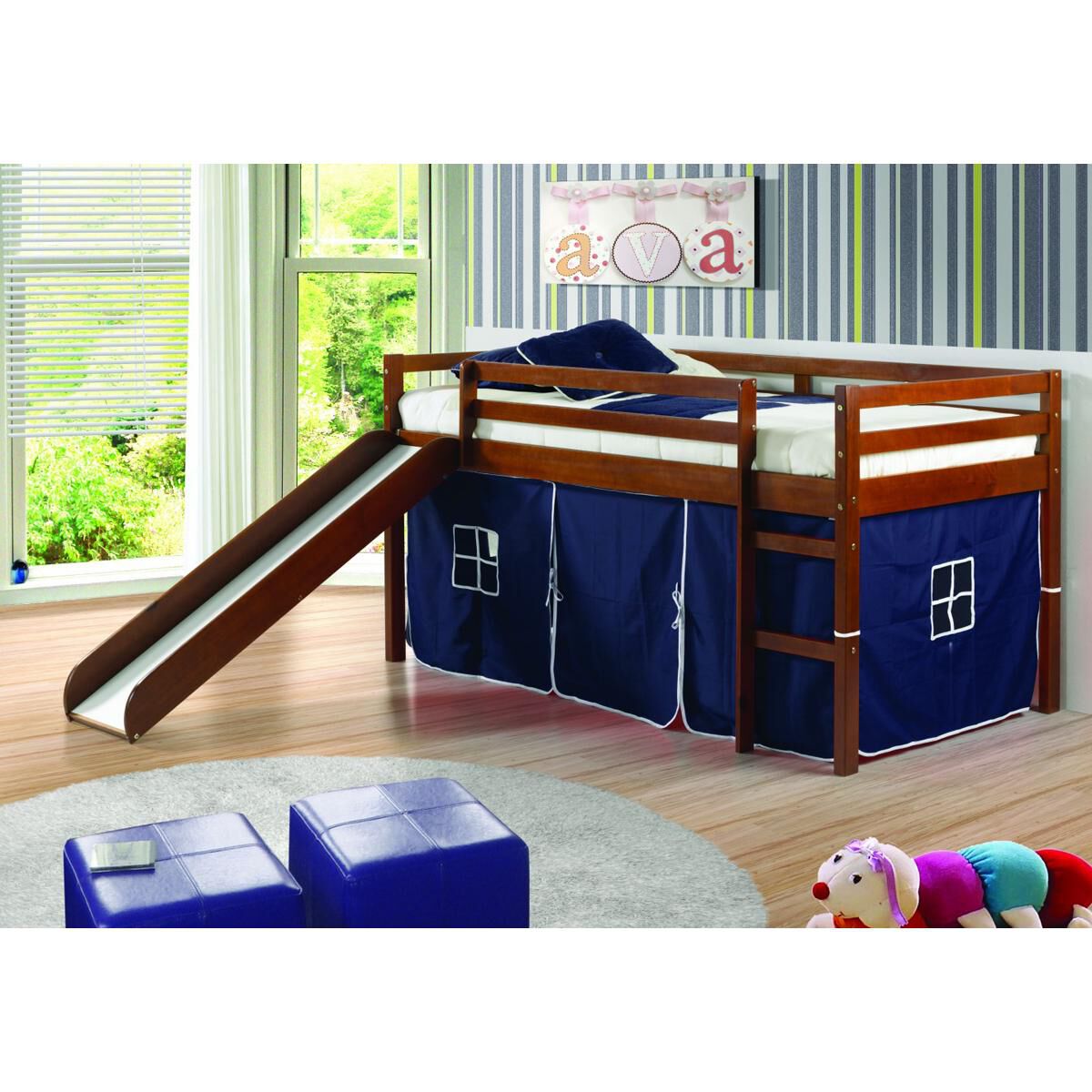 Tent bunk bed with slide best sale
