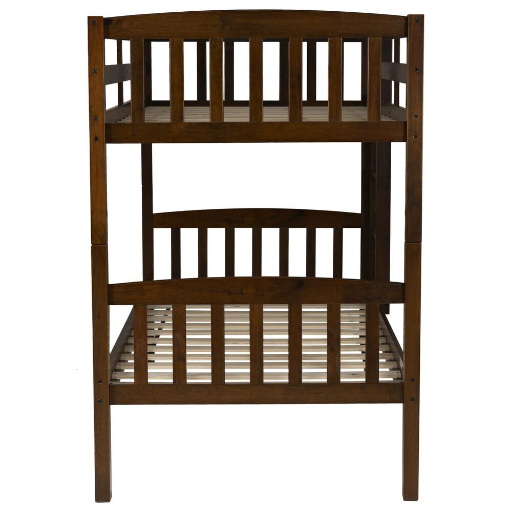 Linon Home Decor Perryton Twin Over Twin Bunk Bed in Warm Oak, , large