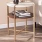 Southern Enterprises Ardmillan End Table in Brass/Tobacco/White, , large