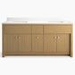 Kohler Alouette 72" Double Bathroom Vanity in Light Oak with 2 cm White Quartz Top and Rectangular Sinks, , large